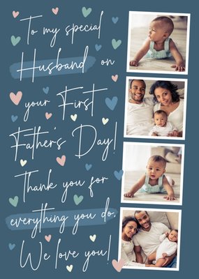 Special Husband First Father's Day Photo Upload Card