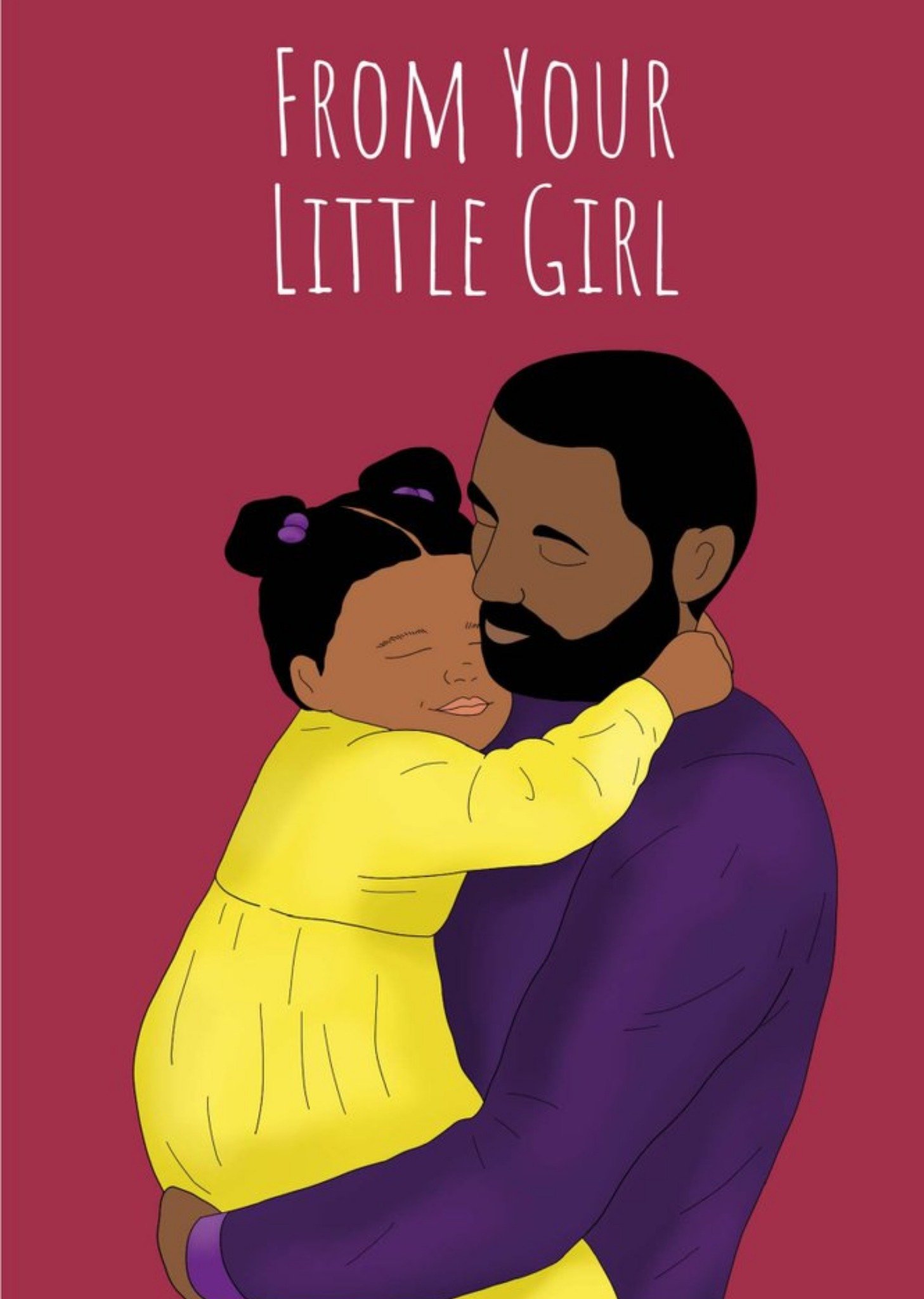 Illustration Of A Man Hugging His Daughter Father's Day Card Ecard