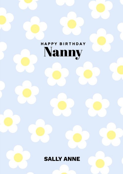 Pearl and Ivy Nanny Floral Pattern Birthday Card