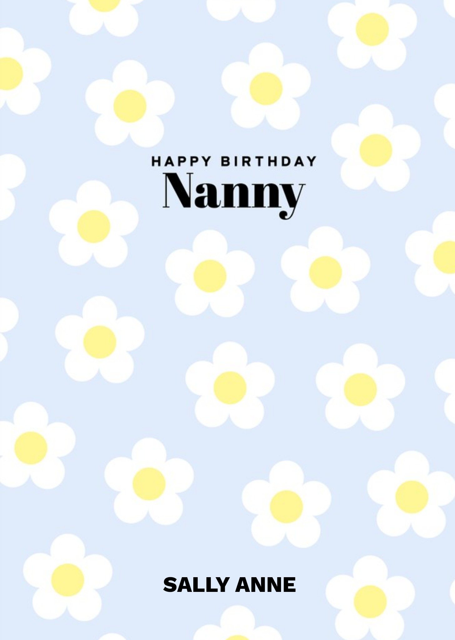 Moonpig Pearl And Ivy Nanny Floral Pattern Birthday Card Ecard