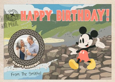 Mickey Mouse Giant's Causeway Northern Ireland Photo Upload Birthday Card By Disney