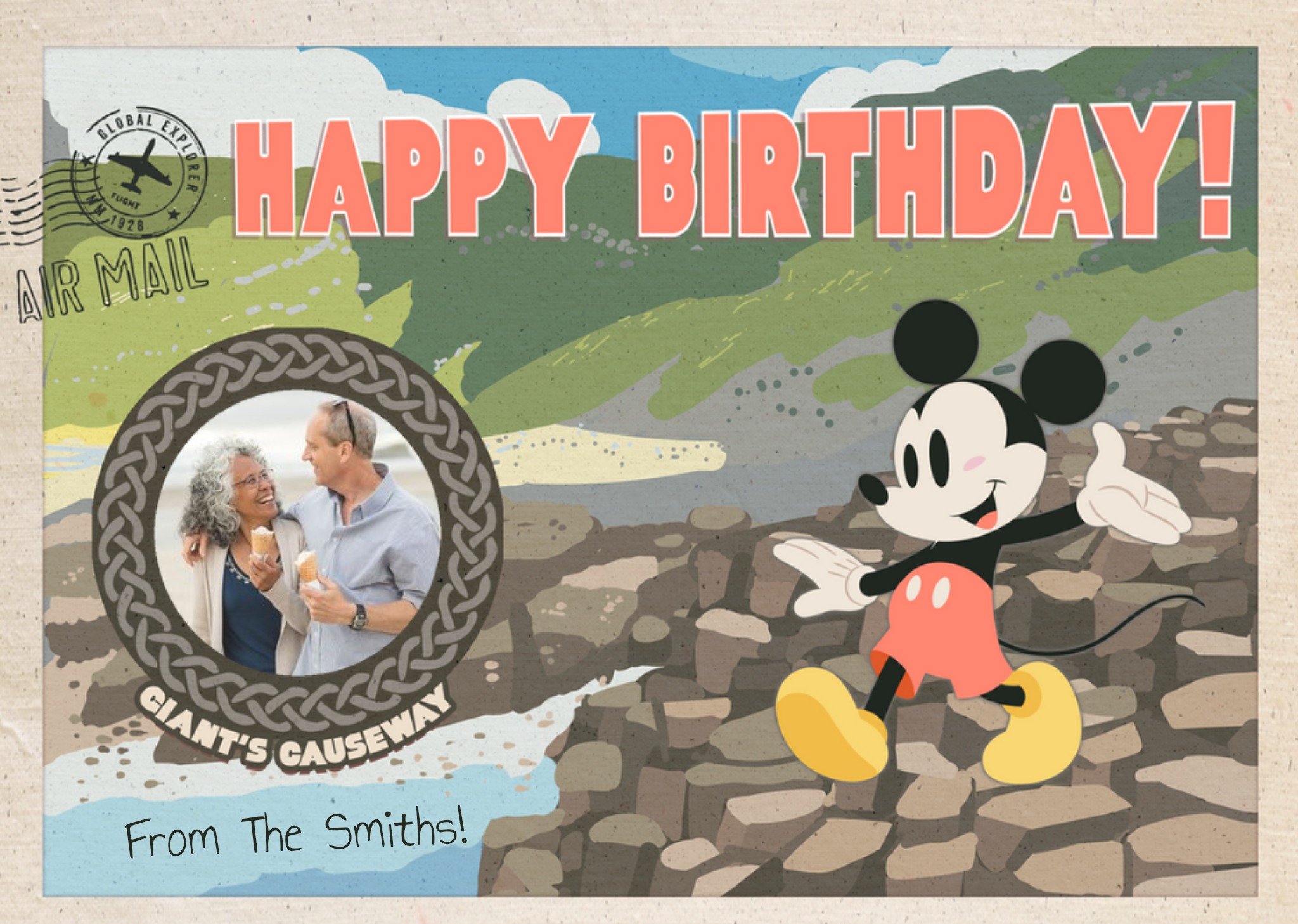 Mickey Mouse Giant's Causeway Northern Ireland Photo Upload Birthday Card By Disney Ecard