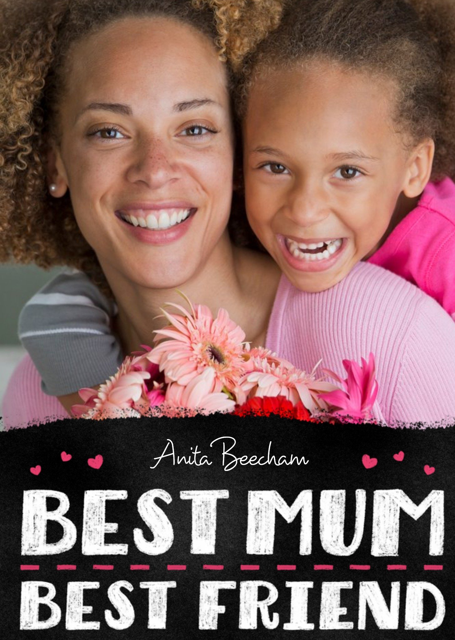 Moonpig Mother's Day Card - Best Mum Best Friend - Photo Upload Card, Large