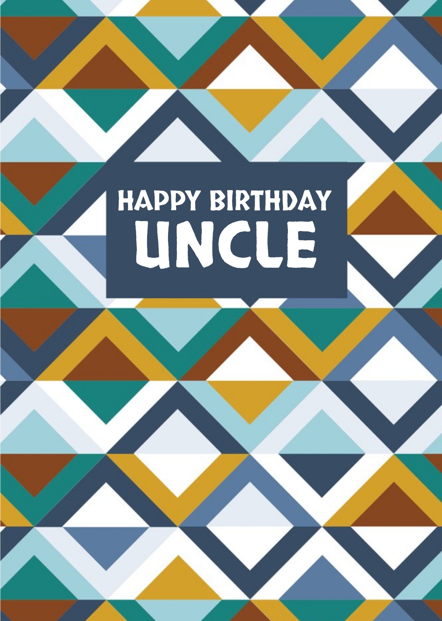 Moonpig Uncle Geometric Birthday Card, Large