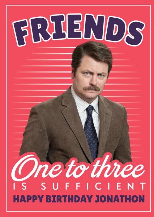 Funny Ron Swanson Parks And Recreation Sufficient Birthday Card