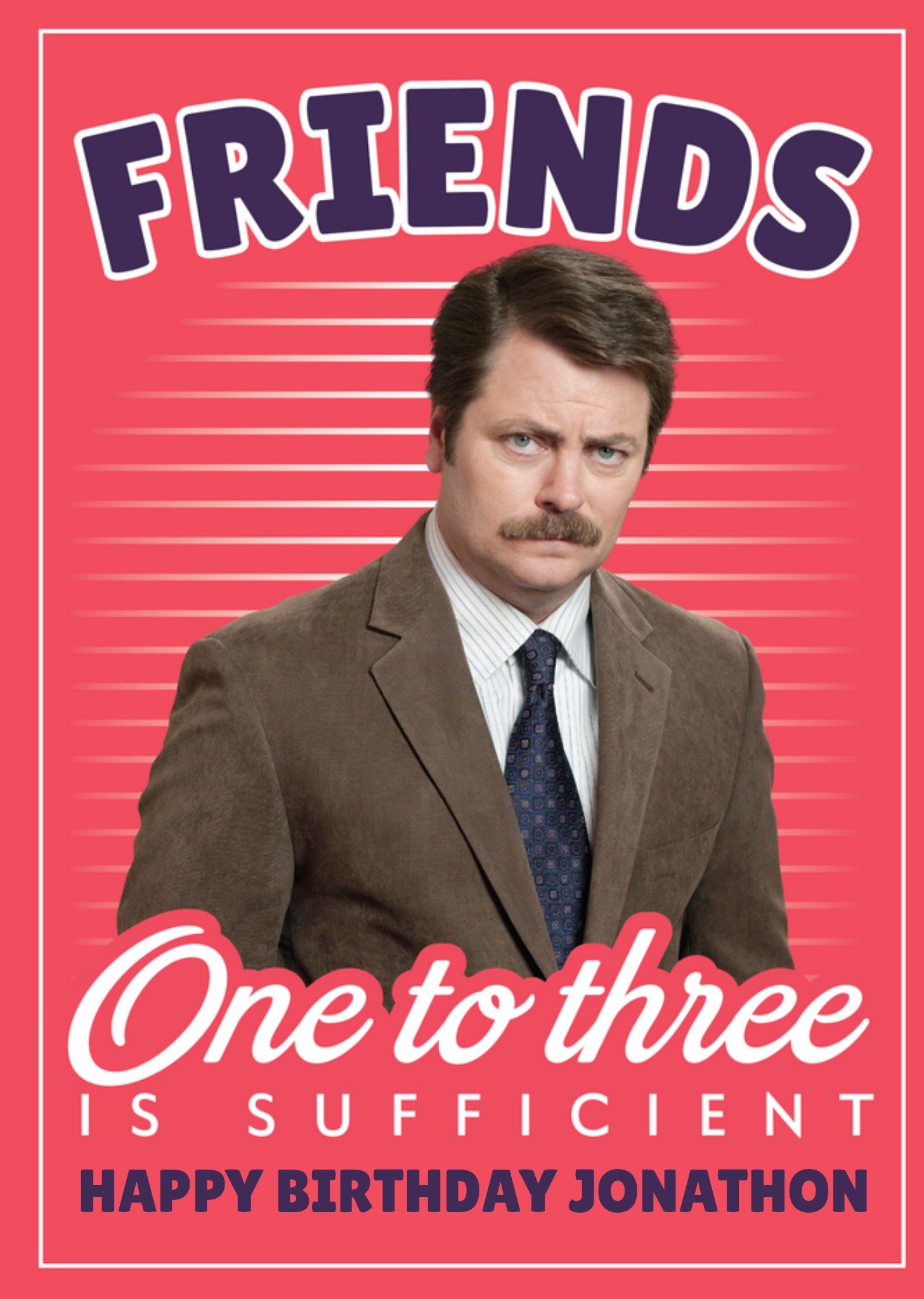 Moonpig Funny Ron Swanson Parks And Recreation Sufficient Birthday Card Ecard