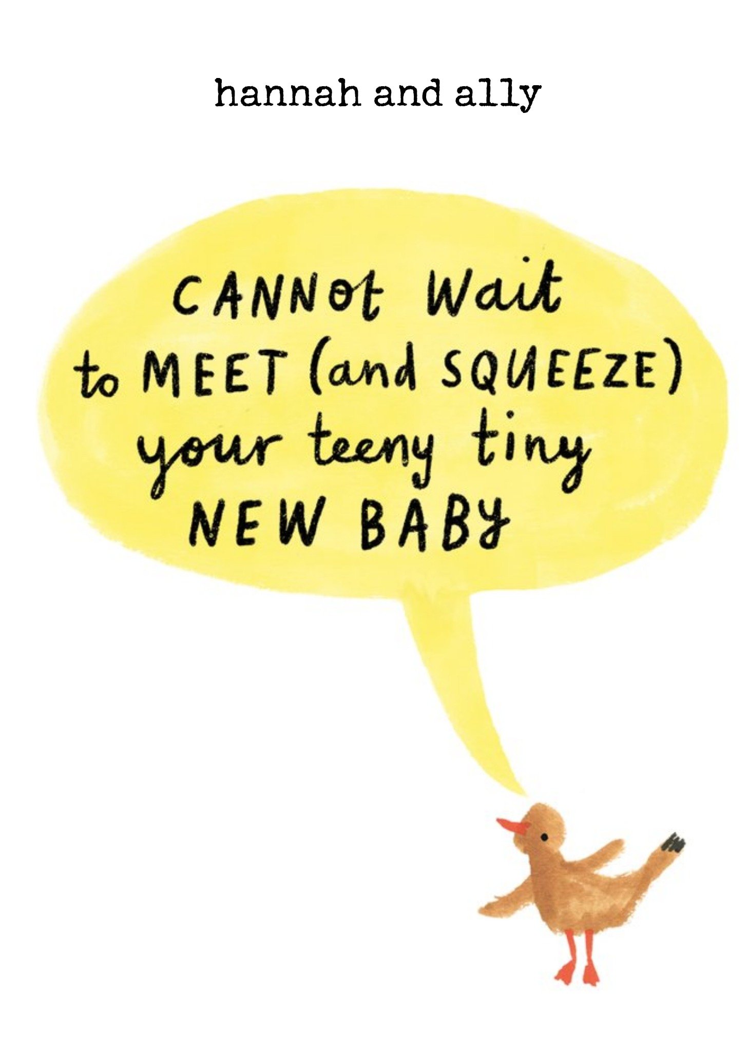 Cute Illustrative New Baby Card Ecard