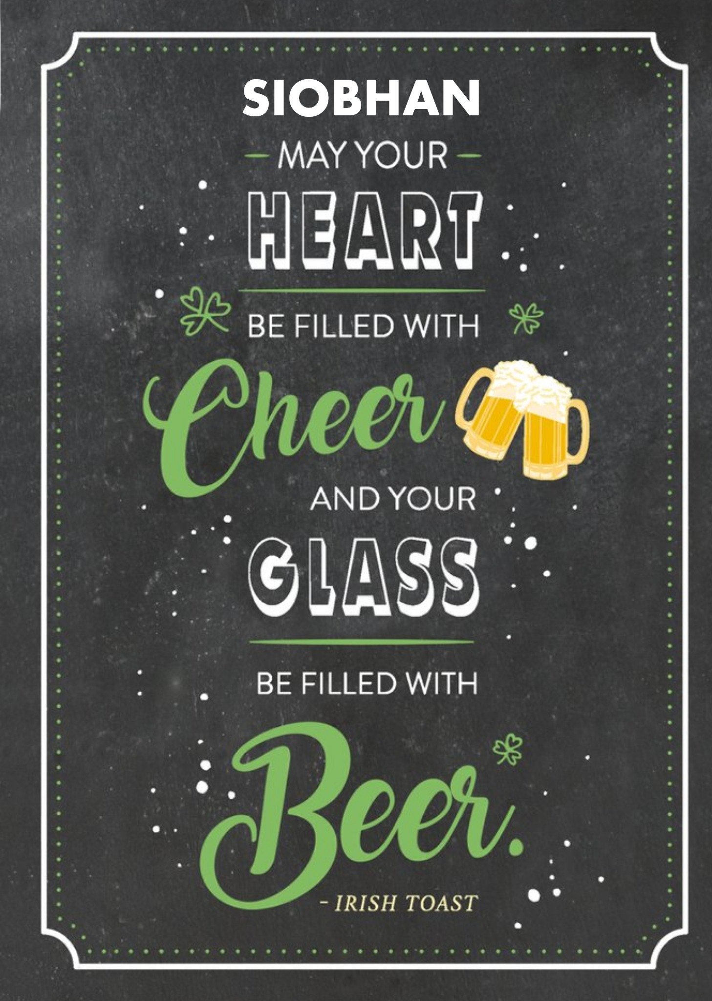 Moonpig Cheer And Beer St Patricks Day Card, Large