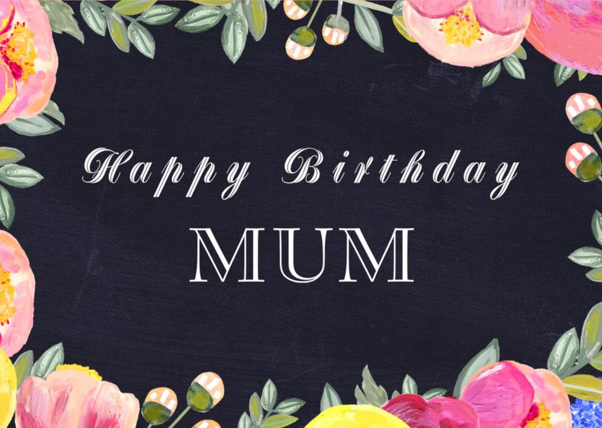 Moonpig Birthday Card - Mum - Floral - Traditional, Large