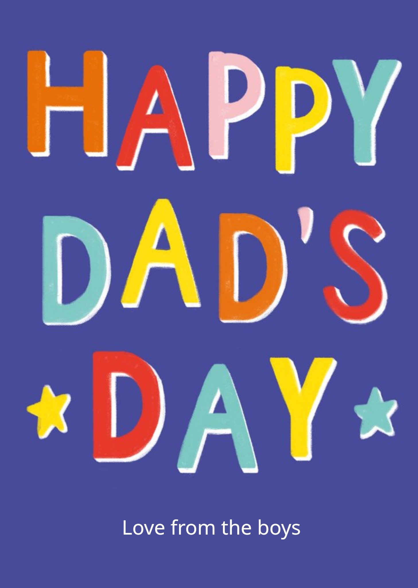 Typographic And Editable Happy Dad's Day Father's Day Card