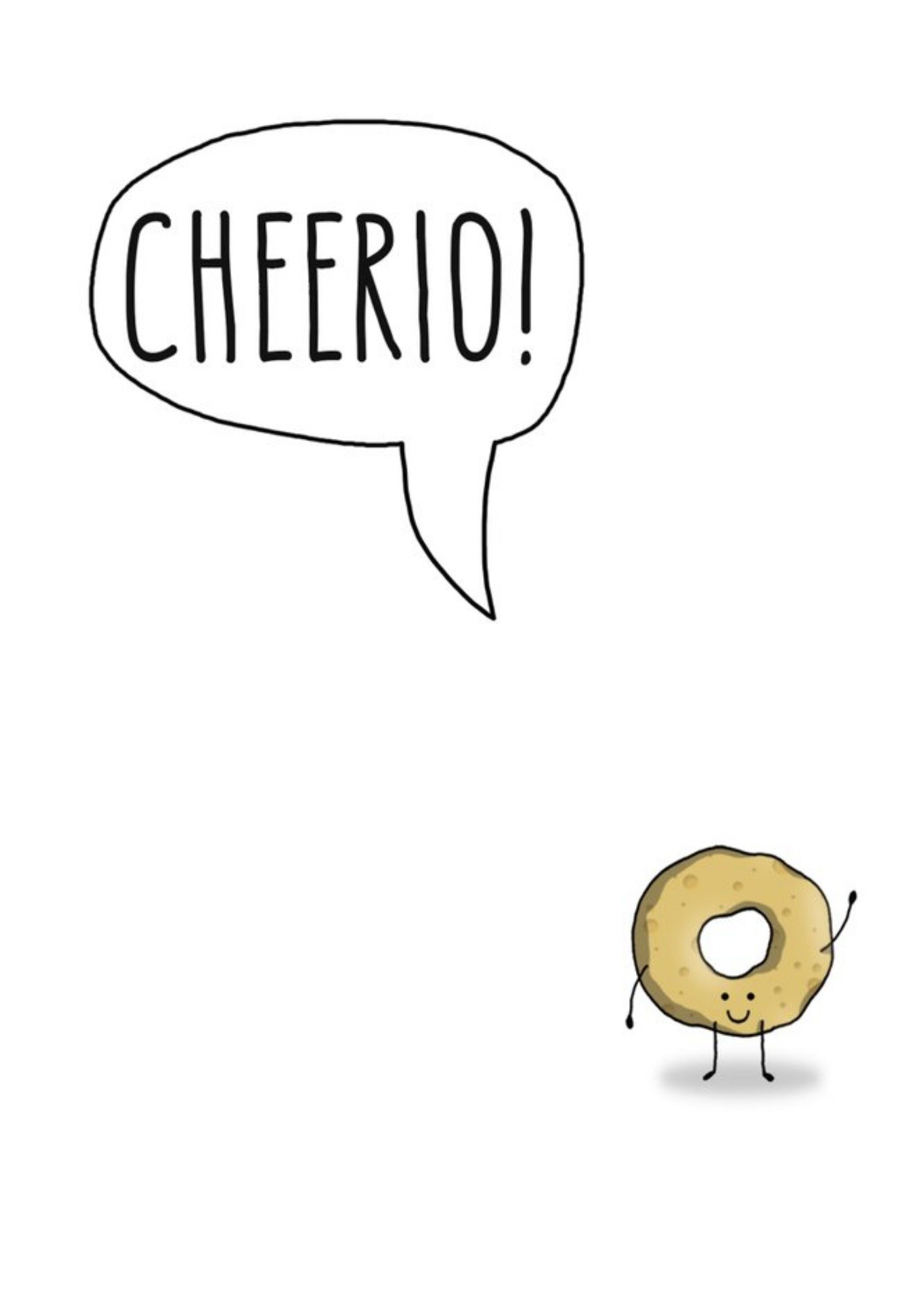 Happy Waving Cheerio Leaving Card