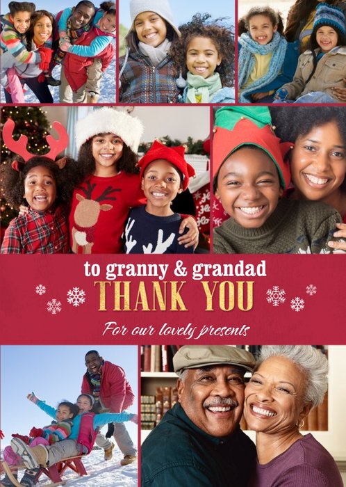 Multiple Photo Upload Thank You Christmas Card For Granny And Grandad