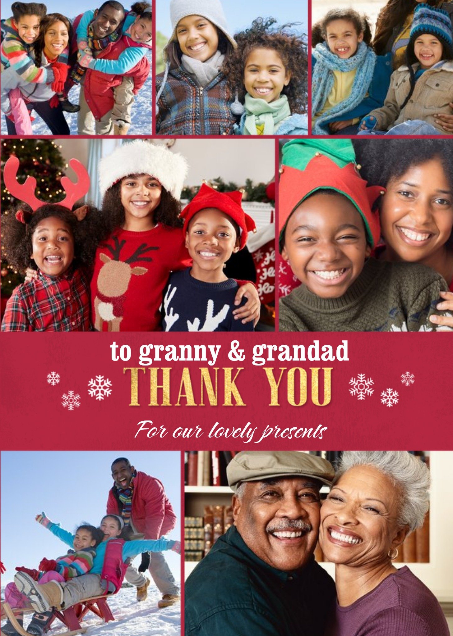 Multiple Photo Upload Thank You Christmas Card For Granny And Grandad Ecard