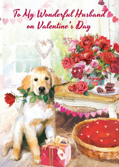 Sweet Puppy Husband Valentines Day Card