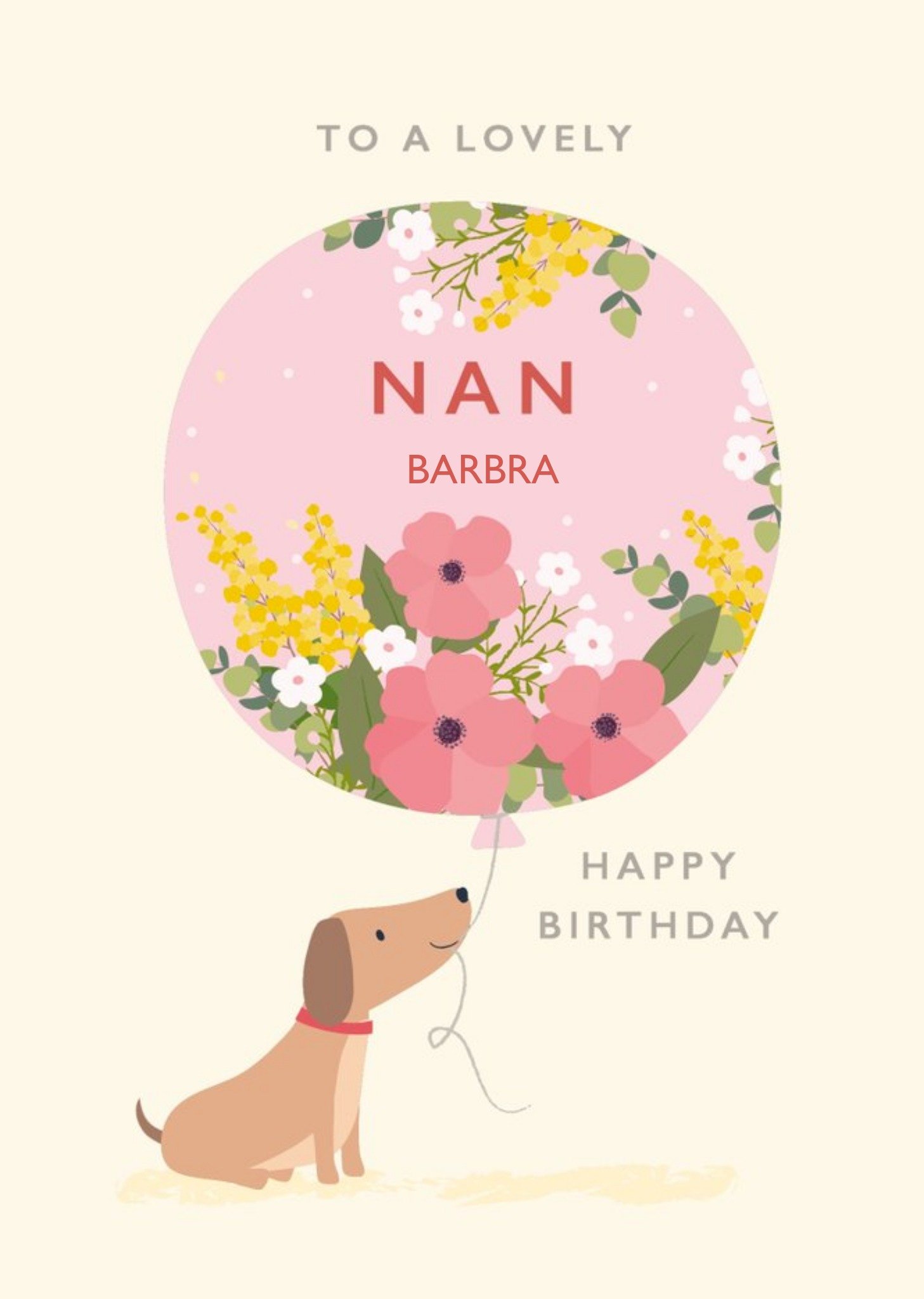 Klara Hawkins Cute Sausage Dog Lovely Nan Birthday Card Ecard