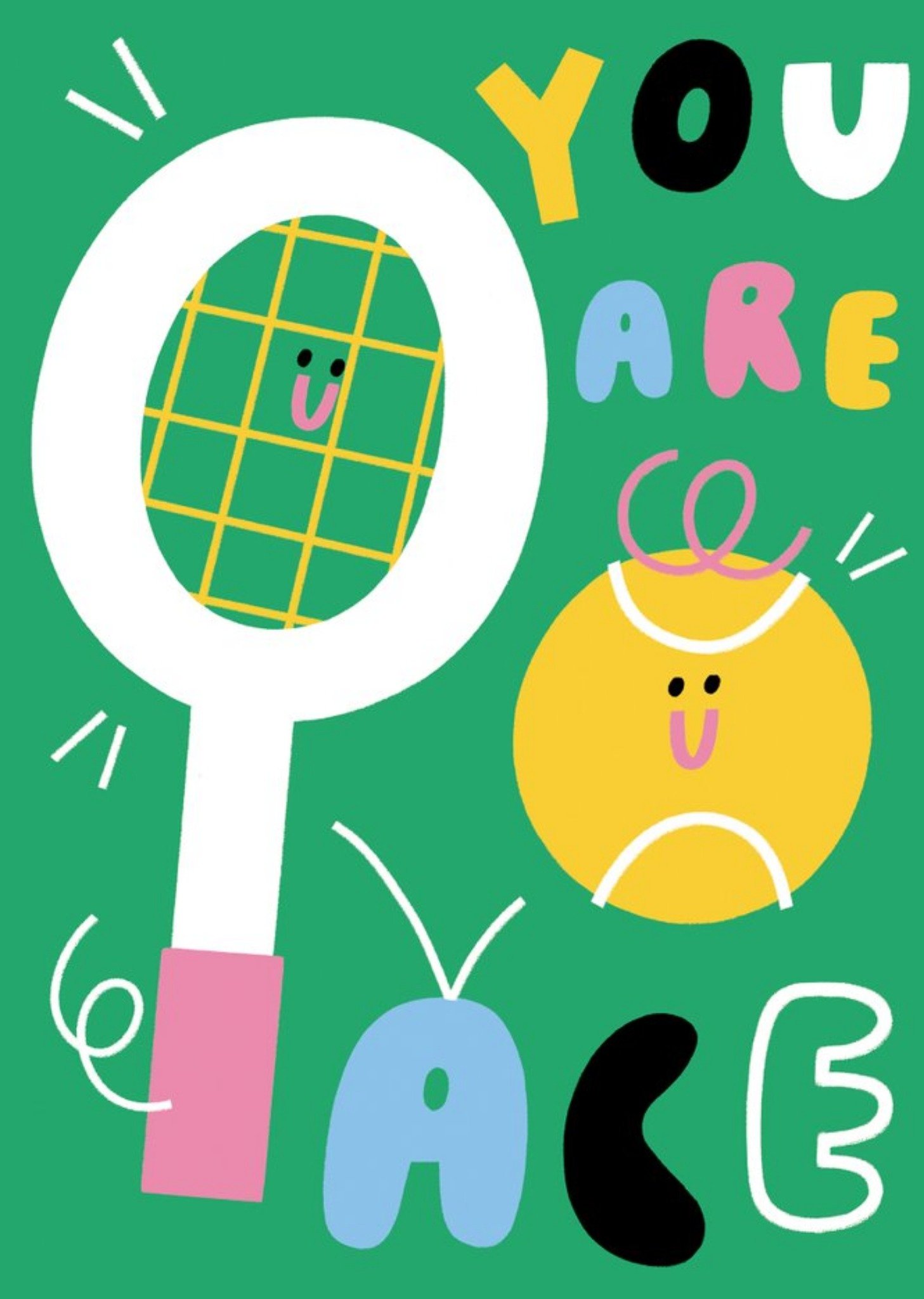 Rumble Cards Illustration Tennis Funny Ace Birthday Card Ecard