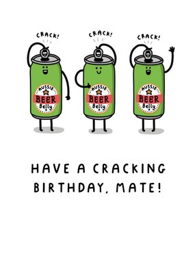 Illustration Of Three Beer Can Characters Humorous Cracking Birthday Card