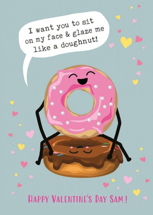Funny Rude Sit On My Face Doughnuts Valentine's Day Card