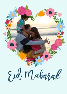 Eid Mubarak Photo Upload Floral Card