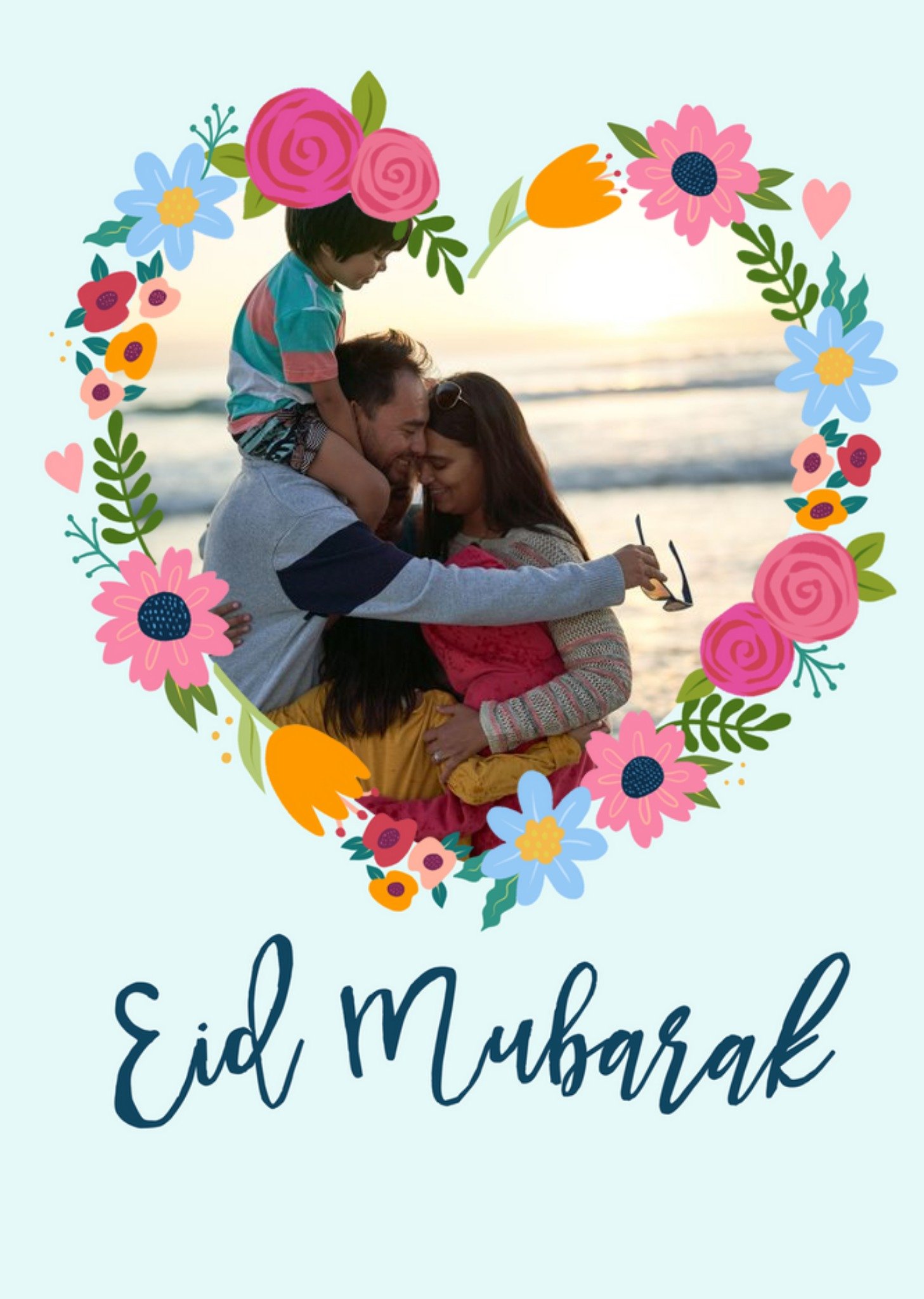 Moonpig Eid Mubarak Photo Upload Floral Card Ecard