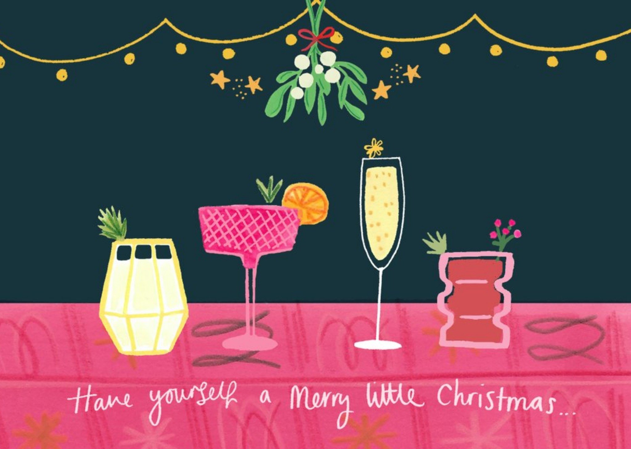 Moonpig Festive Drinks Illustration Have Yourself A Merry Little Christmas Card Ecard