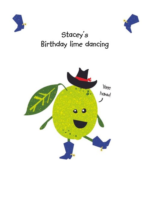 Birthday Lime Dancing Pun Card