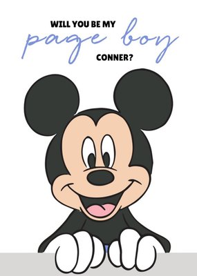 Disney Mickey Mouse Will You Be My Page Boy Wedding Card