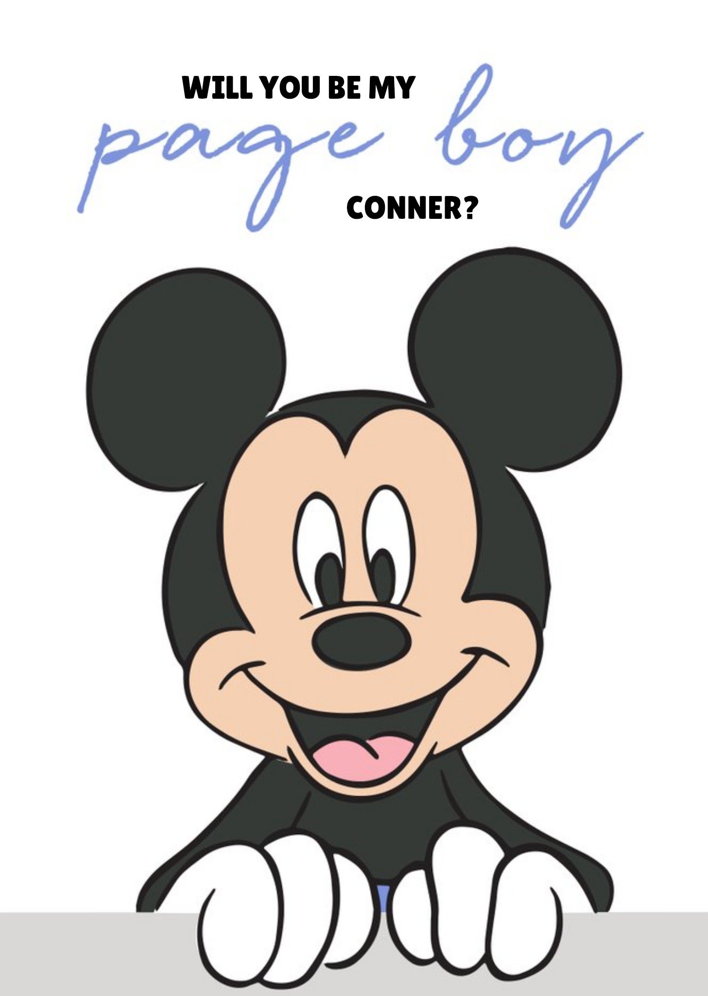 Disney Mickey Mouse Will You Be My Page Boy Wedding Card Ecard