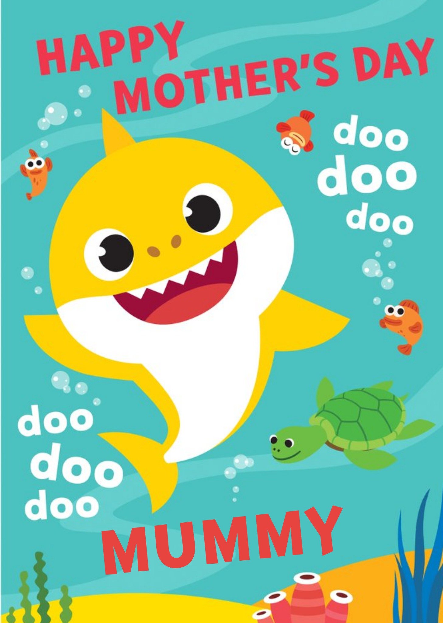 Baby Shark Song Mother's Day Card, Large