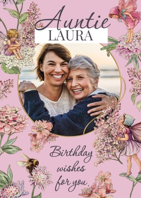 Flower Fairies Photo Upload Auntie Birthday Card