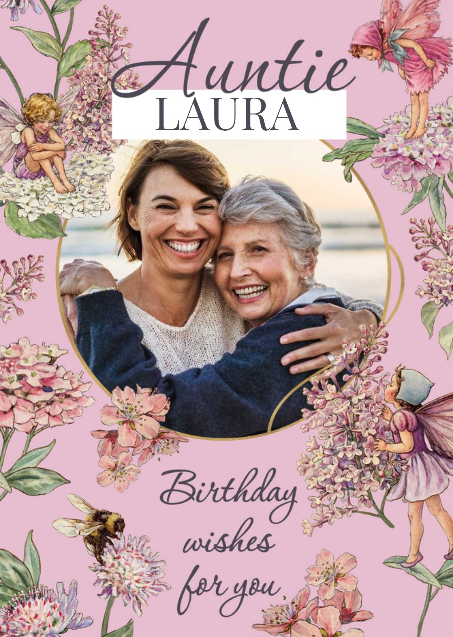 Flower Fairies Photo Upload Auntie Birthday Card Ecard