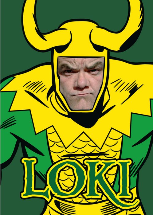 Marvel Loki Face Upload Card