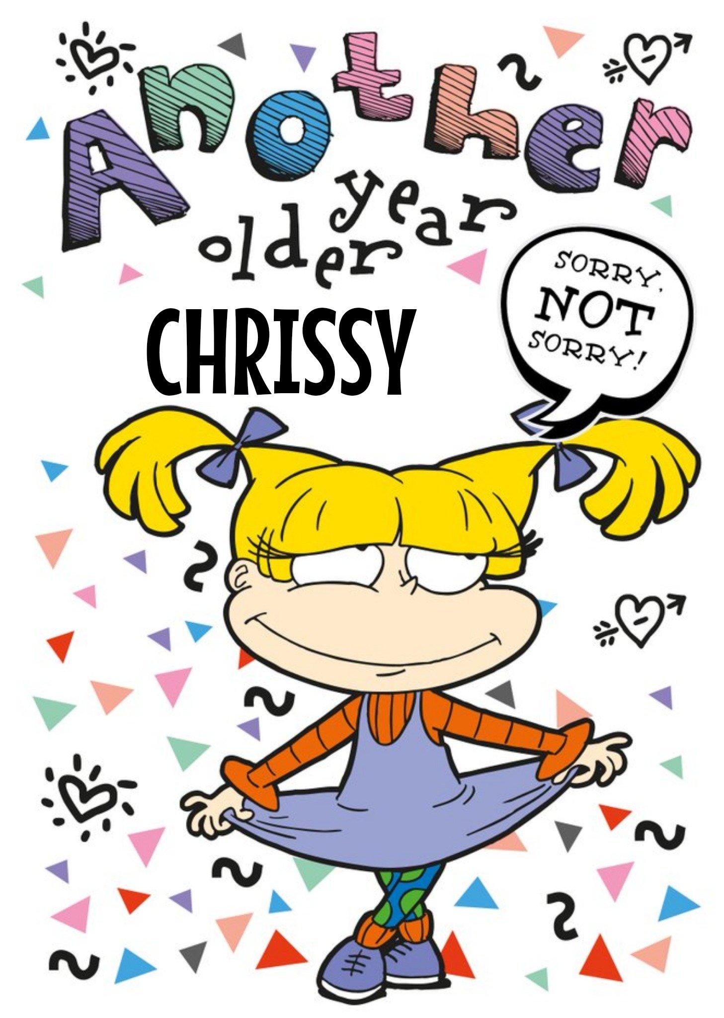 Nickelodeon Funny Rugrats Angelica Sorry Not Sorry Birthday Card Ecard