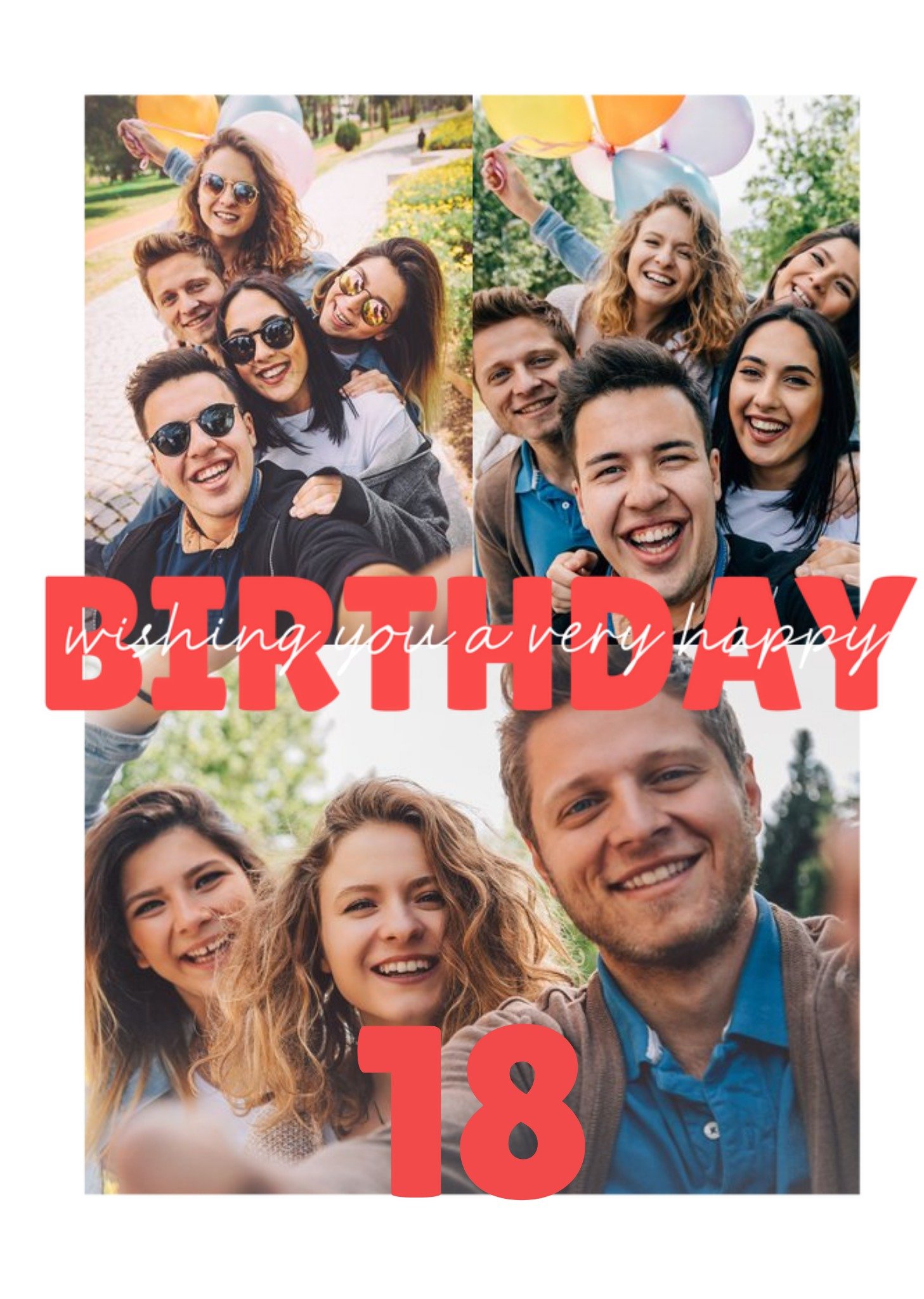 Modern Bold Photo Upload 18th Birthday Card Ecard