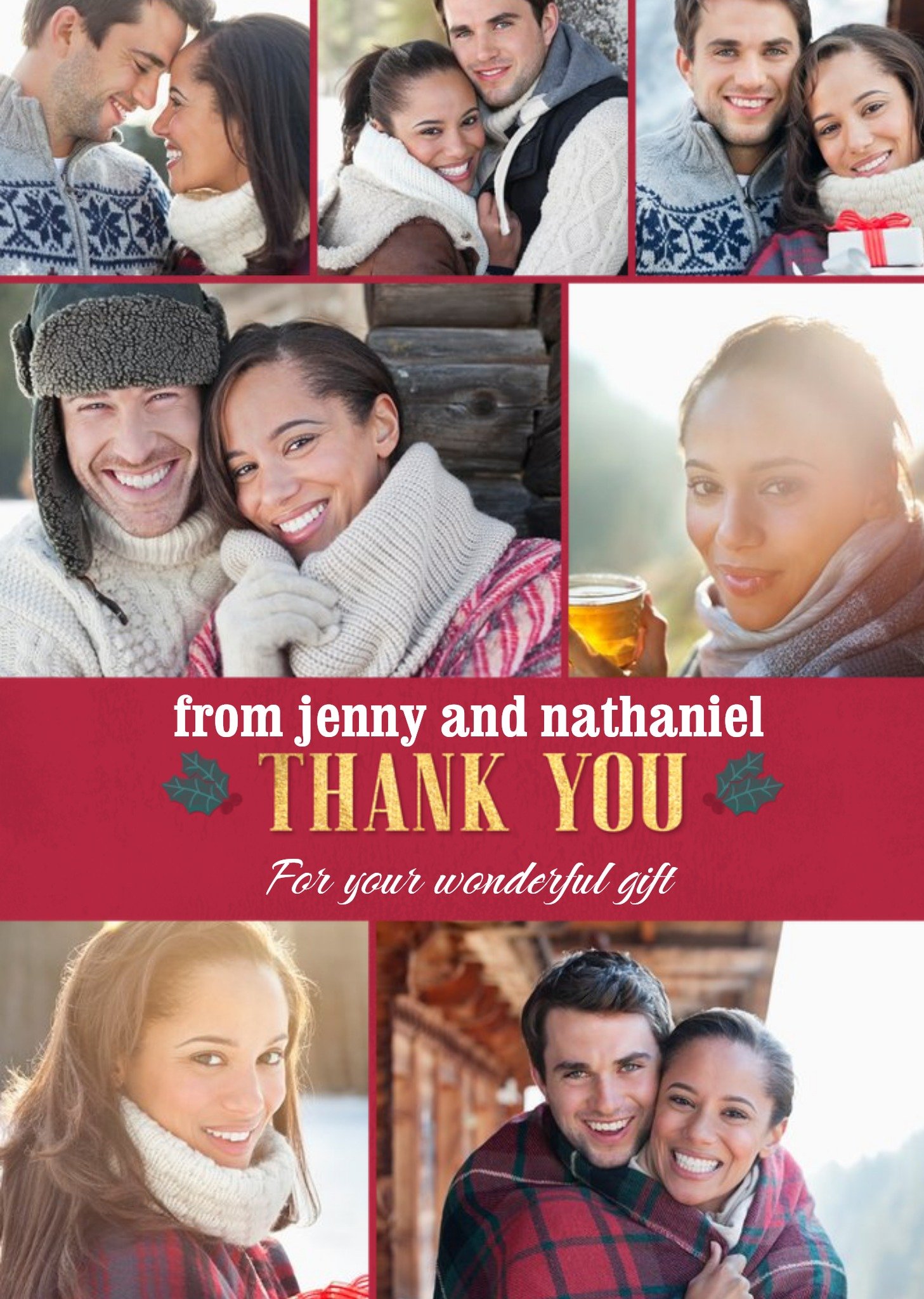 Multiple Photo Upload Thank You Christmas Card Ecard