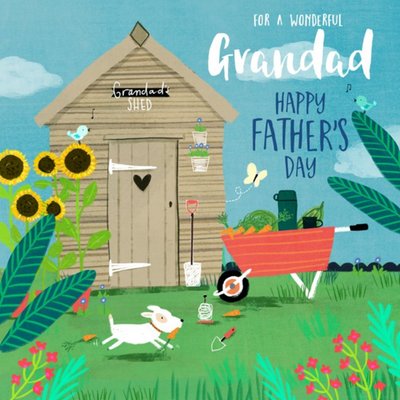 Illustrated Garden For A Wonderful Grandad Father's Day Card