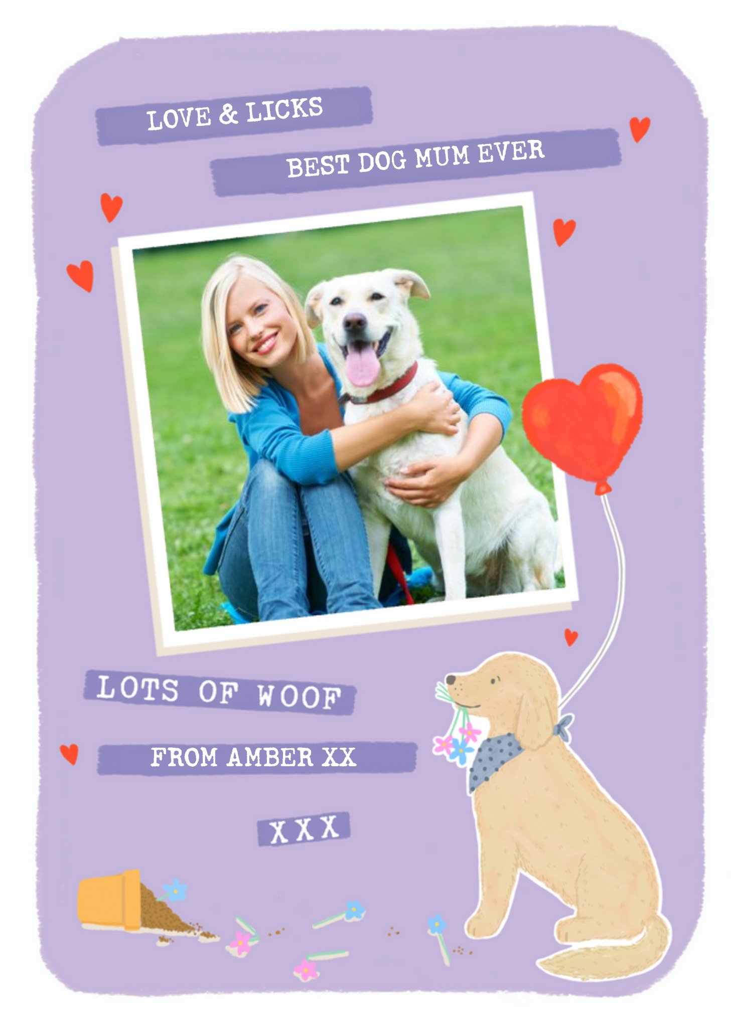 Dog Mum Cute Photo Upload Mother's Day Card Ecard