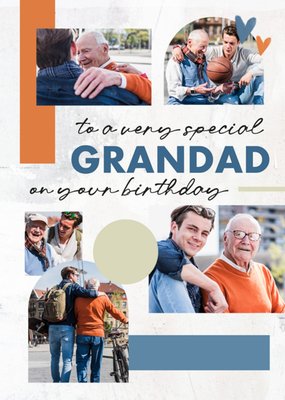 Charming Minimalistic Very Special Grandad Photo Upload Birthday Card