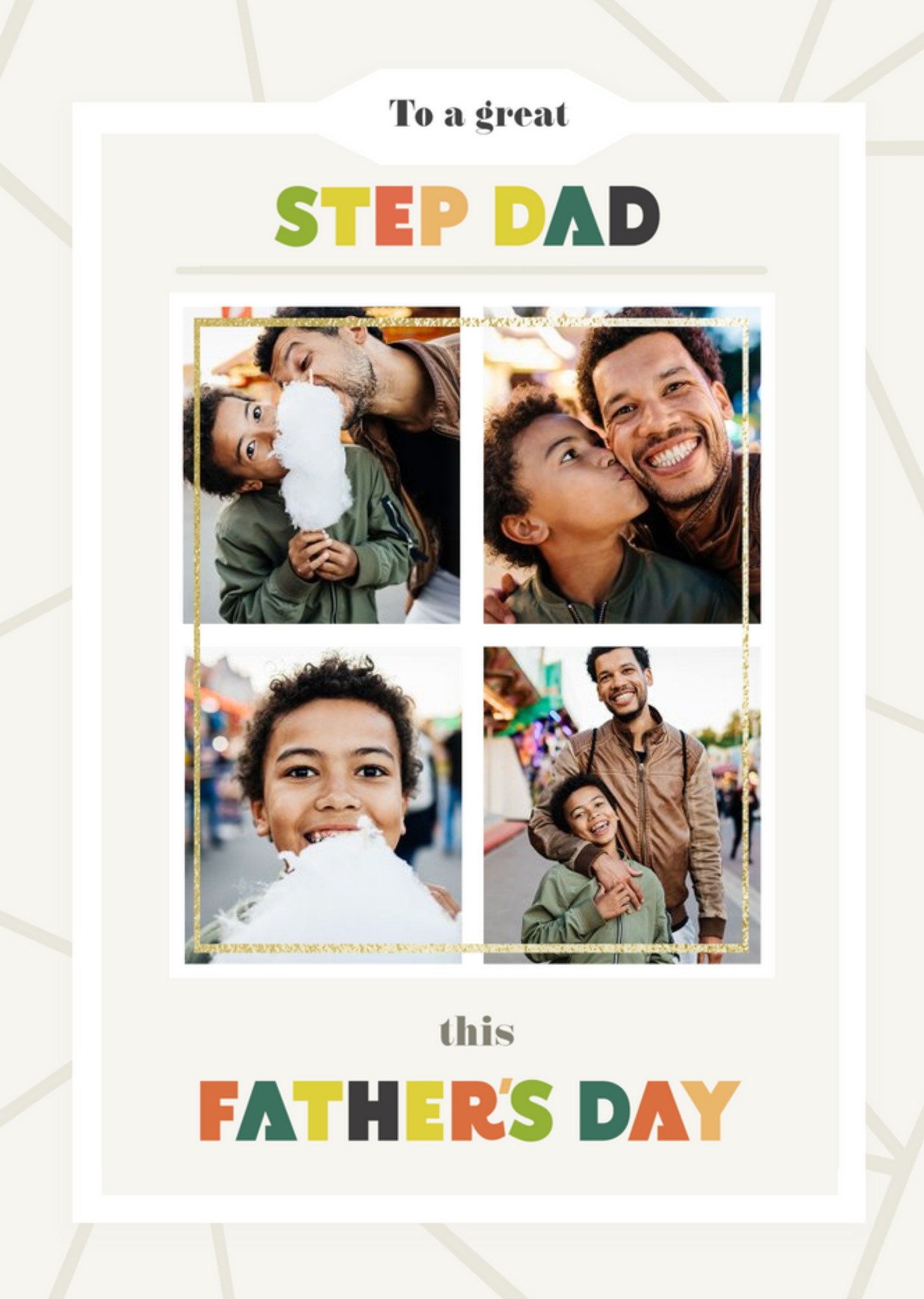 Moonpig To A Great Step Dad This Father's Day Photo Upload Card, Large