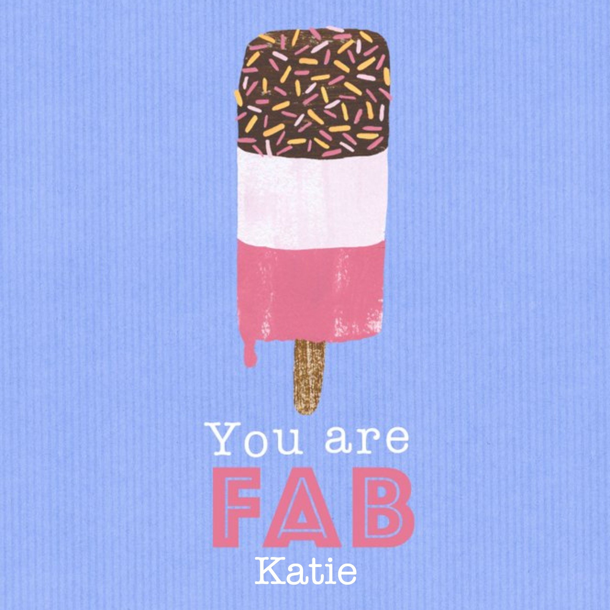 Moonpig Personalised Your Are Fab Ice Cream Card, Square