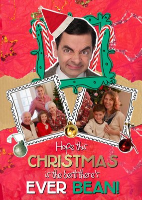 Funny Pun Mr Bean Christmas Photo Upload Card