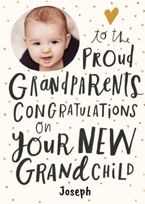 Proud Grandparents New Baby Grandchild Photo Upload Card