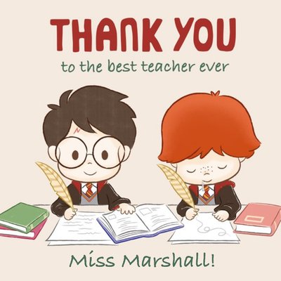 Illustrated Harry Potter Thank You Teacher Card