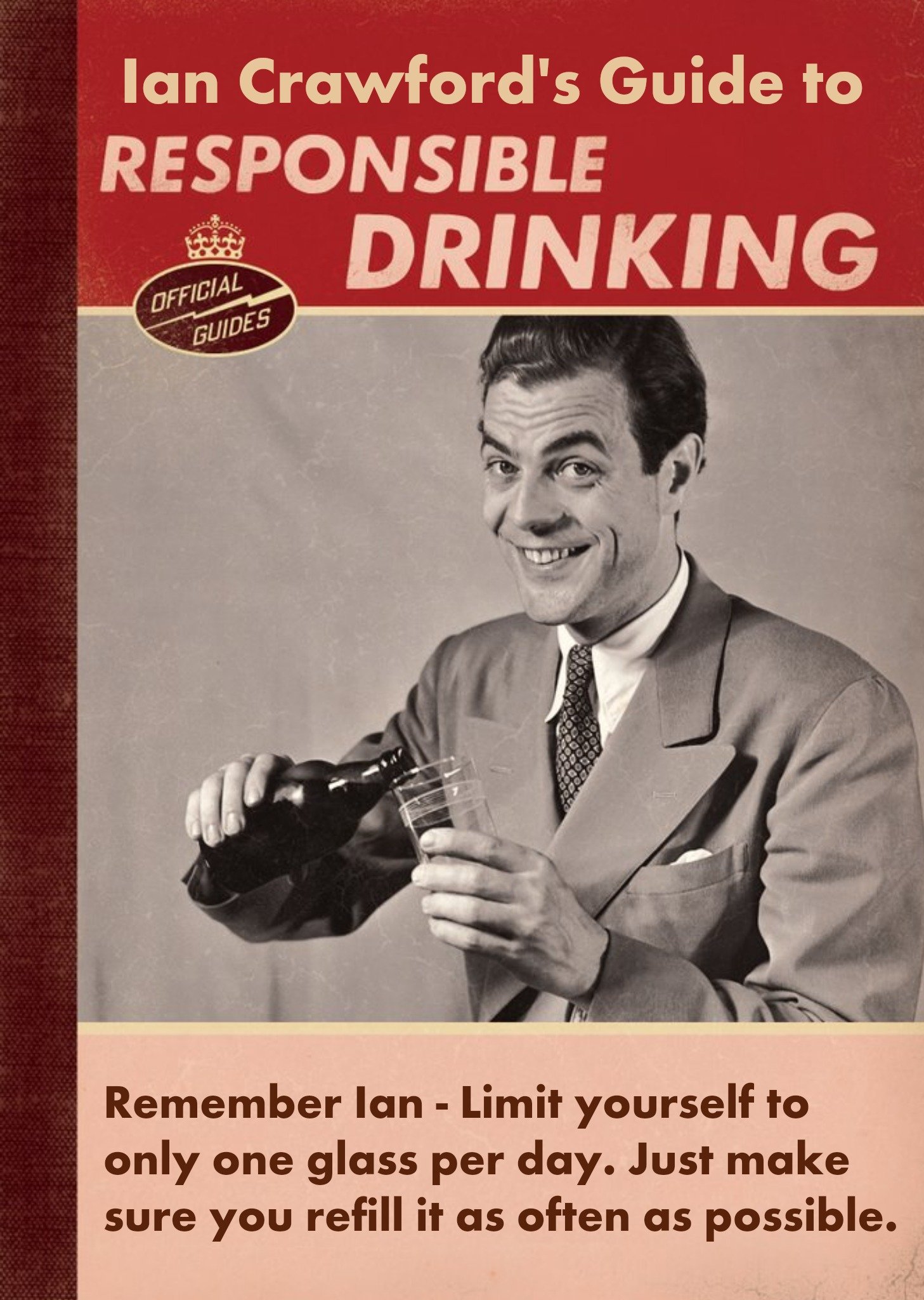 Moonpig Responsible Drinking Birthday Card - Personalised Birthday Card, Large