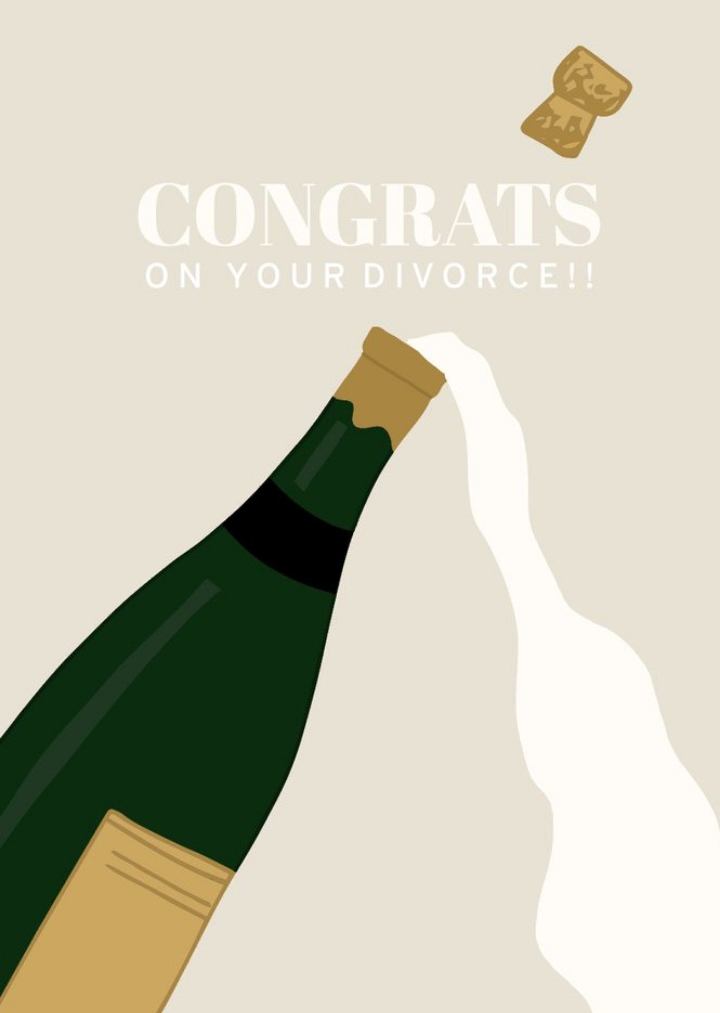 Moonpig Illustration Of A Bottle Of Wine On Your Divorce Card Ecard