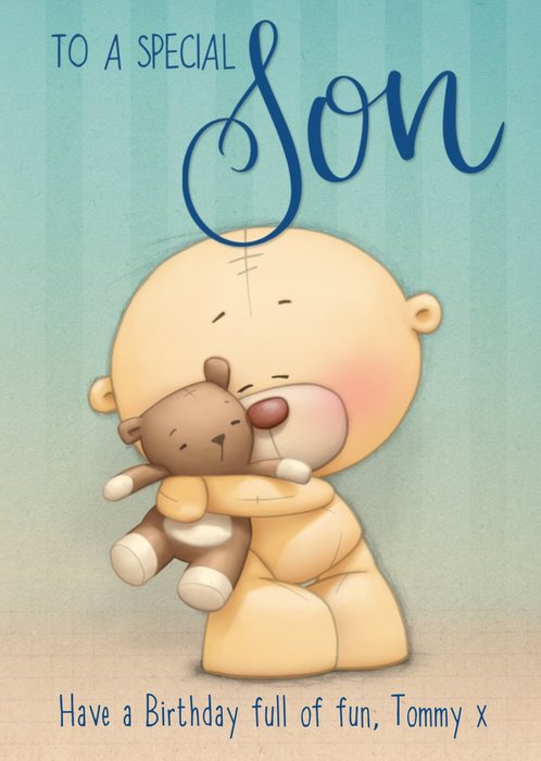 Teddy Bear To A Special Son Birthday Card