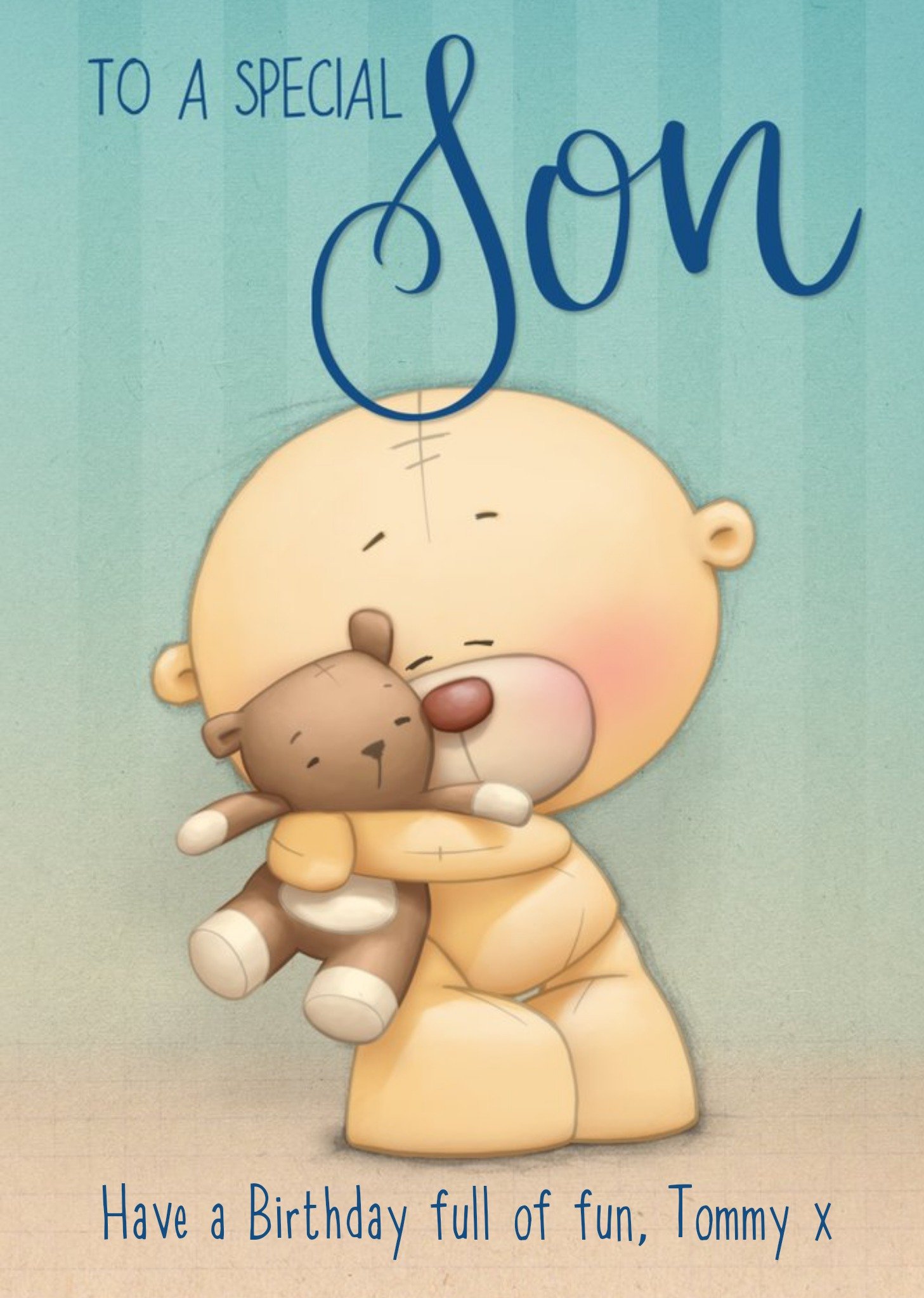 Moonpig Teddy Bear To A Special Son Birthday Card, Large