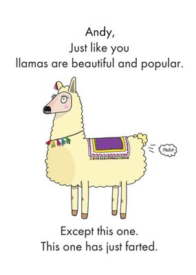 Objectables Llamas are Beautiful And Popular Funny Birthday Card