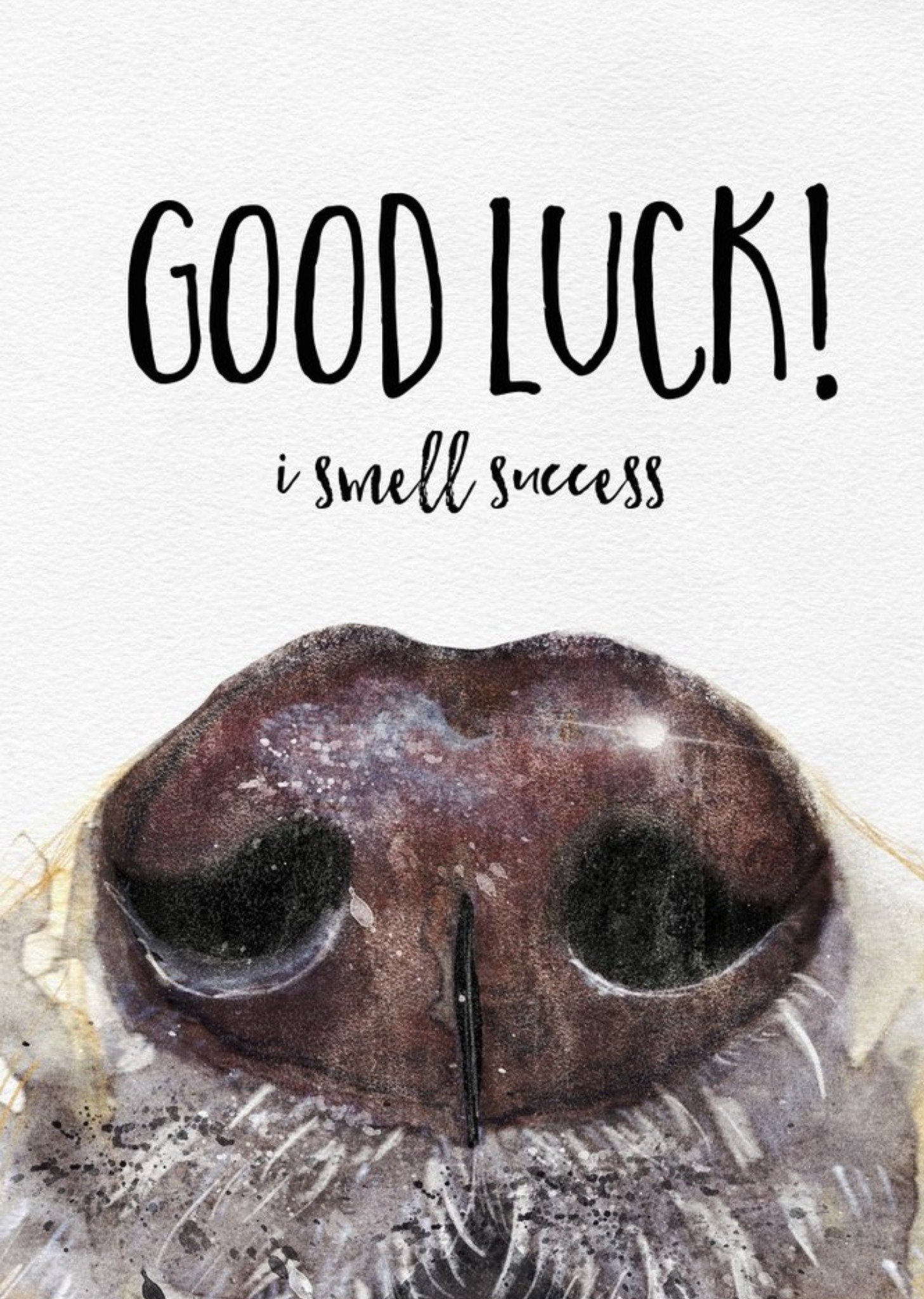 Funny Dog Watercolour Illustration I Smell Success Good Luck Card Ecard