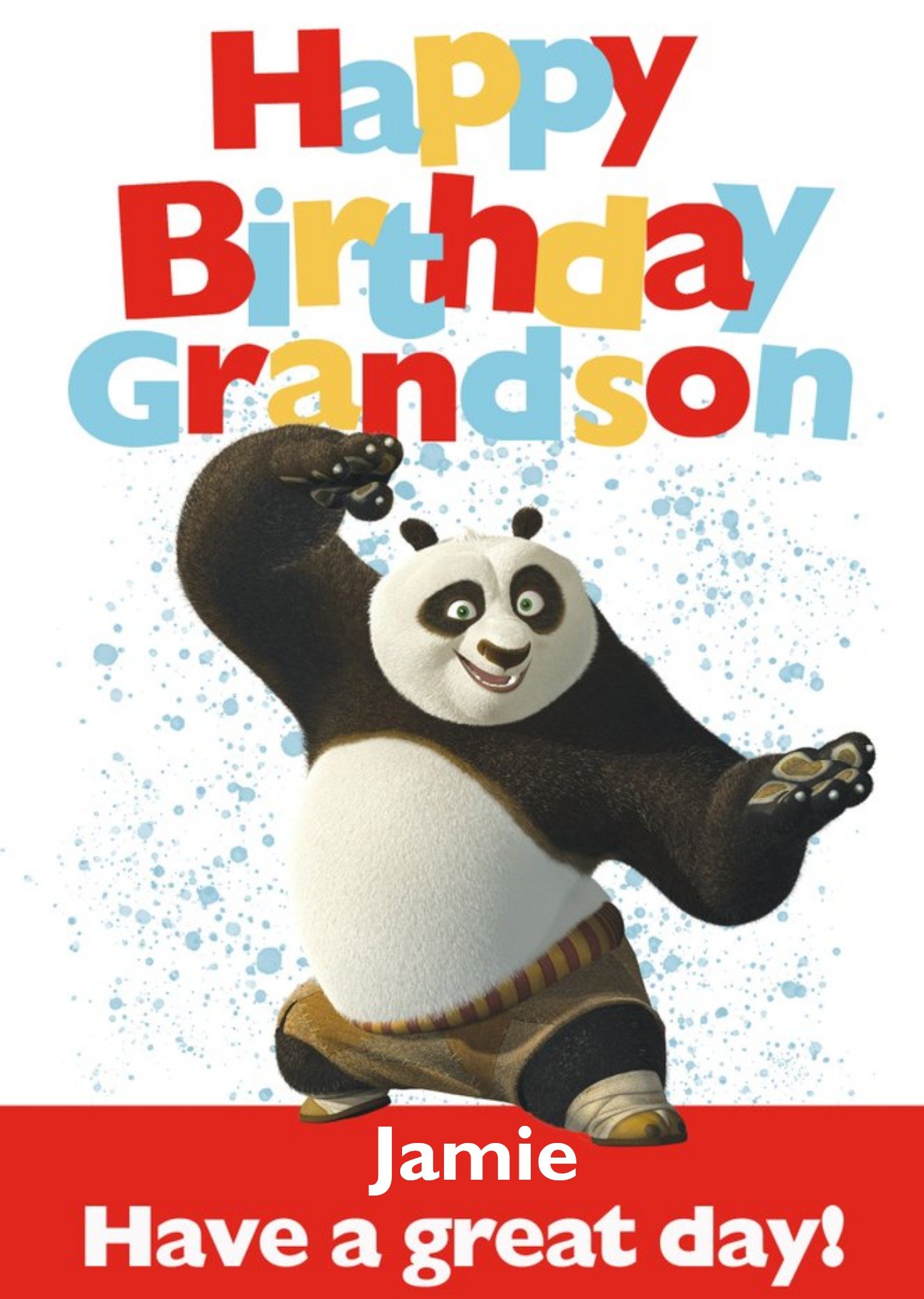 Moonpig Kung Fu Panda Grandson Birthday Card, Large